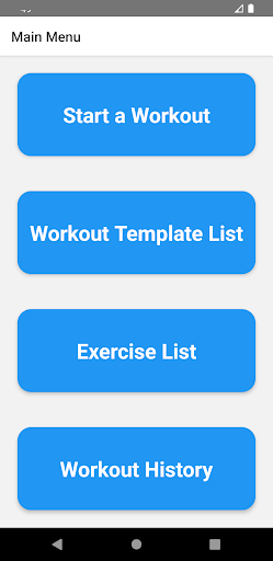 Android application Workout Tracker screenshort