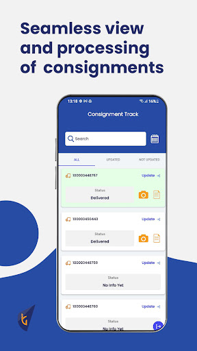 Android application IntuParcel Transporter screenshort