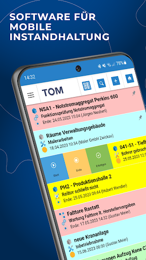 Android application TOMapp Mobile Instandhaltung screenshort