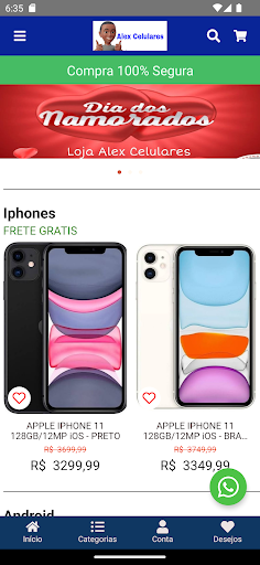 Android application Alex Celulares screenshort