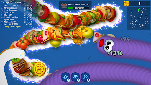 Screenshot Worms Zone .io - Hungry Snake