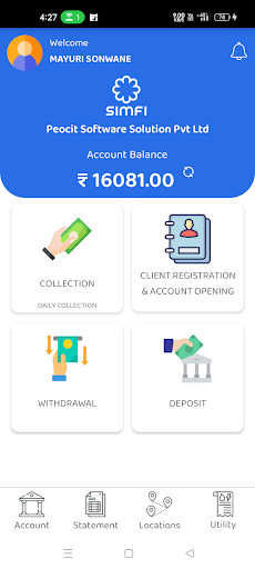 Doorstep Banking App Screen 3