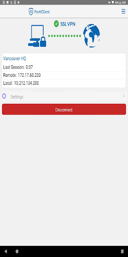 Screenshot of FortiClient