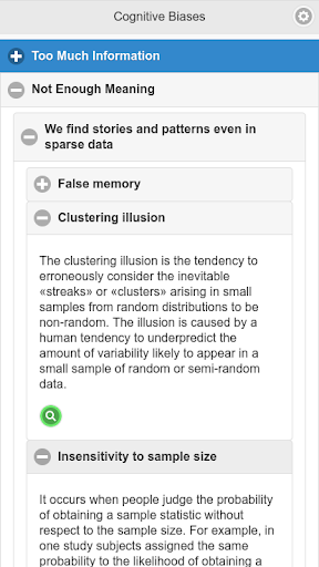 Android application Cognitive Bias cheatsheet screenshort