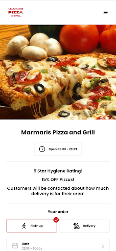 Android application Marmaris pizza and grill screenshort