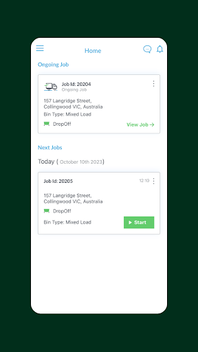 EzyBin Driver Screen 2