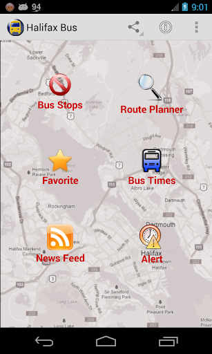Android application Halifax Bus screenshort