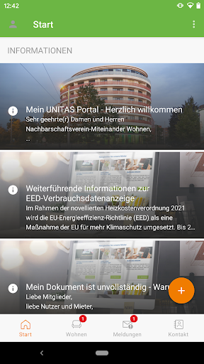 Android application Meine UNITAS screenshort