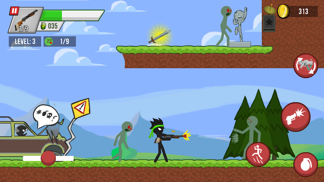 Stickman vs Zombies 1.5.42 APK + Мод (Unlimited money) за Android