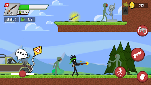 Stickman vs Zombies 1.5.40 APK + Mod (Remove ads / God Mode / Weak enemy) for Android