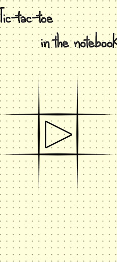 Android application Tic-tac-toe in notebook screenshort