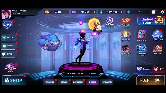 Cyber ​​Fighters: captura de tela do jogo offline