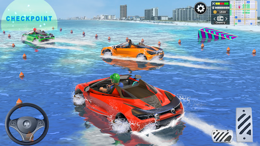 Water Car Stunt Race Car Games Screen 3