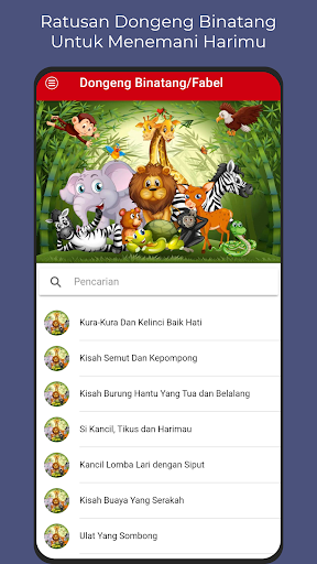 Android application Dongeng Binatang Fabel Offline screenshort