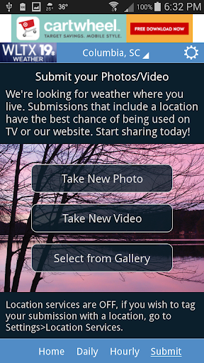 Screenshot of WLTX Weather
