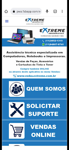 Android application Extreme Informática screenshort