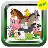 animals farm coloring book icon
