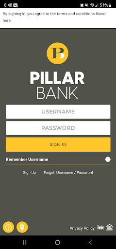Android application Pillar Bank screenshort