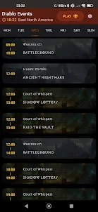 Diablo Events: Weekly calendar