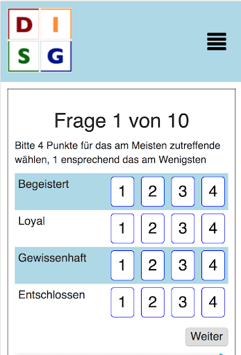 DISG Schnelltest Screen 2