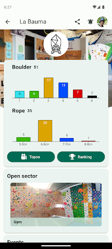 Android application Grimpar - Indoor Climbing screenshort