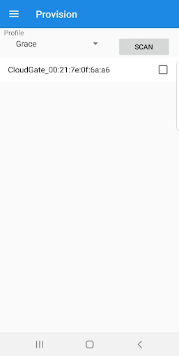 Android application GraceSense Provisioning screenshort