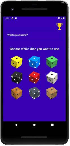 Android application Dice Game screenshort
