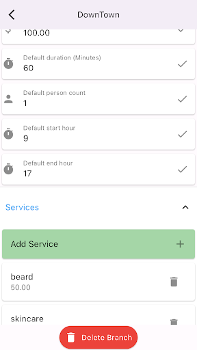 Android application Booking Manager screenshort