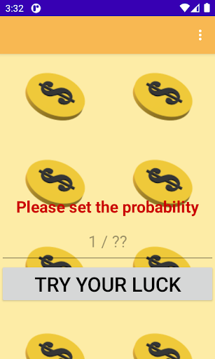 Android application Gambler's luck test screenshort