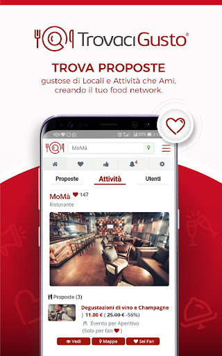 Android application TrovaciGusto screenshort