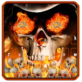 Angry skull Keyboard Theme Fire Skull icon