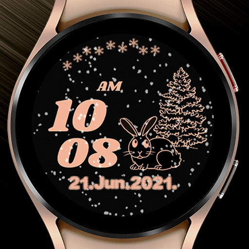 Rose Gold winter bunny snow