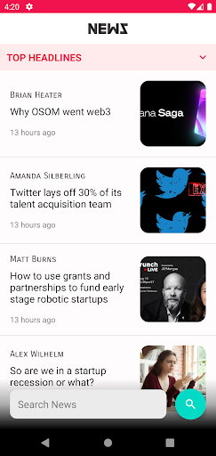 Android application News Demo - A Demo App of News screenshort