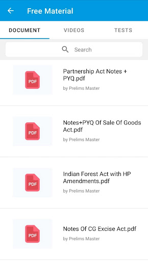 Android application Prelims Master screenshort