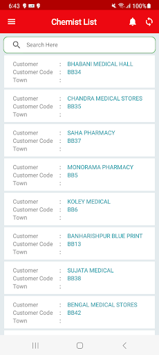 Ray Pharma Salesmen Screen 2