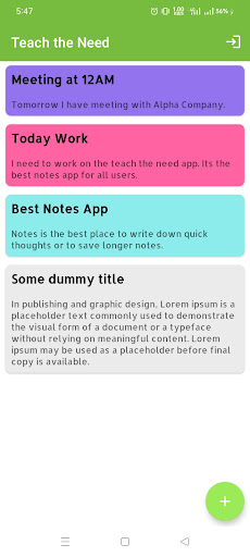 Teach the Need Screen 3