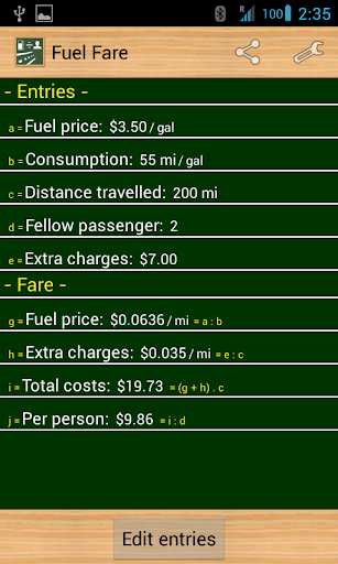 Fuel Fare Screen 2