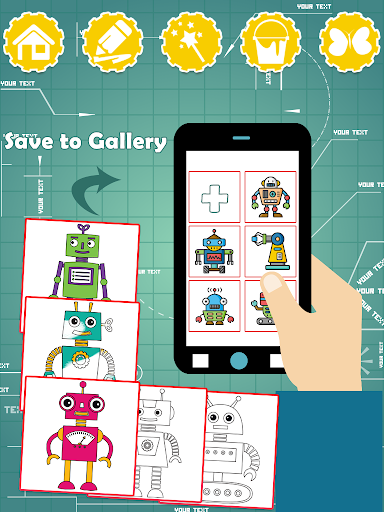 Screenshot of Robots Coloring Pages