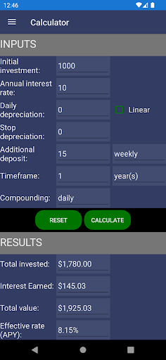 Compound Interest Calculator Screen 3