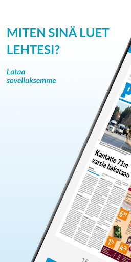 Android application Puruvesi, päivän lehti screenshort