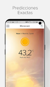 Captura de Pantalla 1 Previsión del tiempo: Morecast android