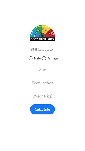 Android application BMI Calculator screenshort