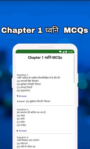 Screenshot of 8th Class Hindi Solution MCQs