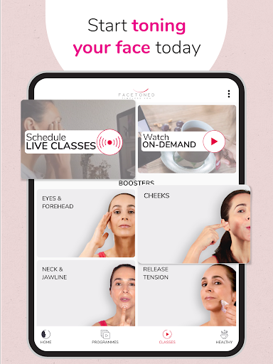 Screenshot of FaceToned Face Exercise App