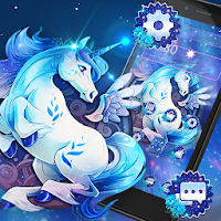 Gleaming Blue Unicorn Theme