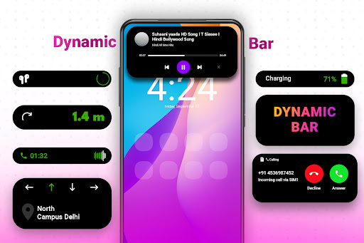 Android application Dynamic Notification IslandBar screenshort