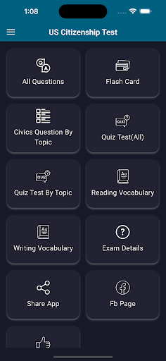 Android application US Citizenship Test 2024 screenshort