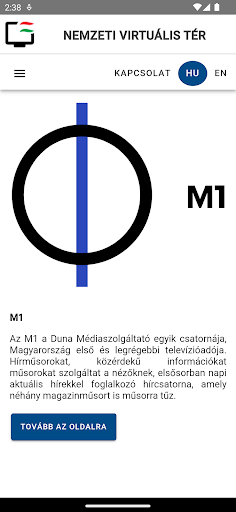Android application Nemzeti Virtuális Tér screenshort