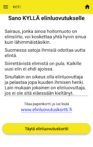 Elinluovutuskortti Screen 3