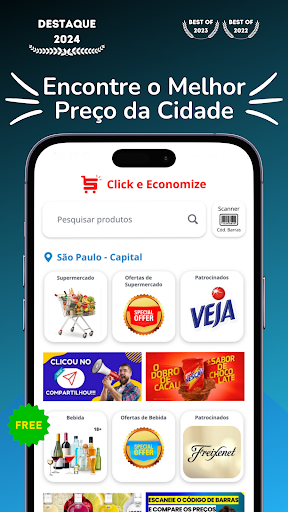Android application ClickSuper: o melhor preço screenshort
